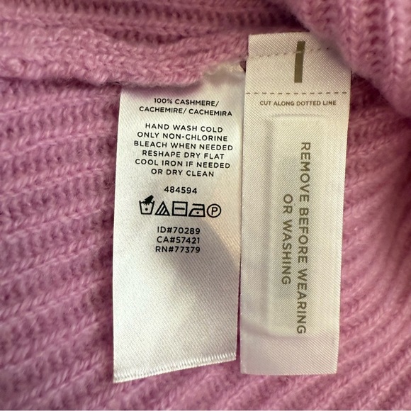 Ann Taylor Cashmere Red Pink Color Block Long Bell Sleeve Crewneck Sweater Top - Picture 5 of 8